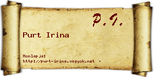 Purt Irina névjegykártya